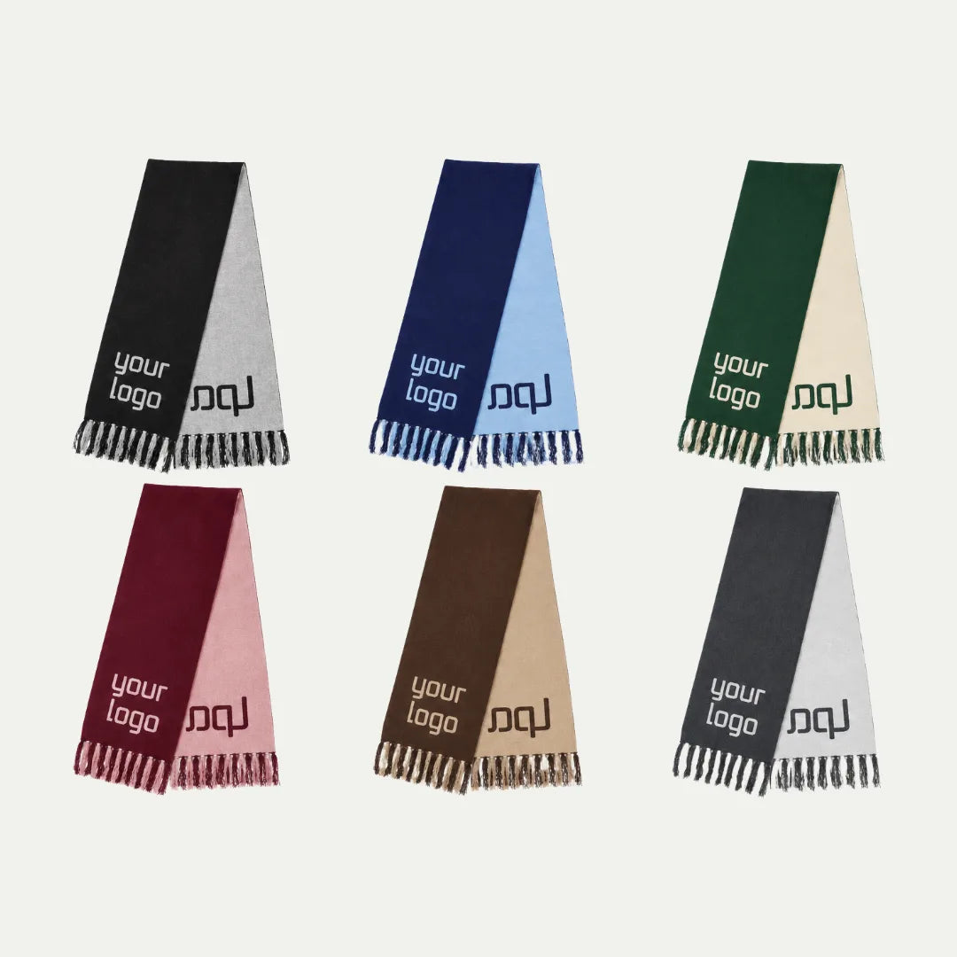 custom jacquard scarves collection with tassel ends