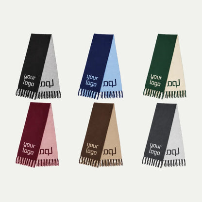 custom jacquard scarves collection with tassel ends