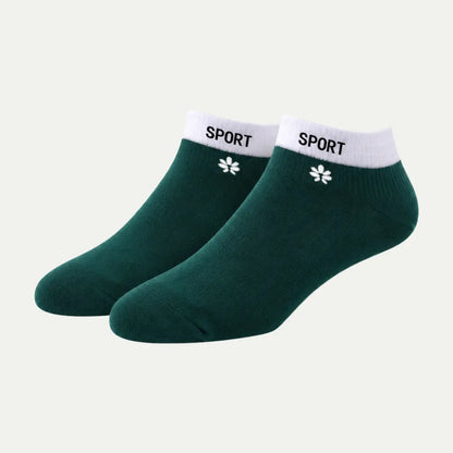 green custom logo ankle sock