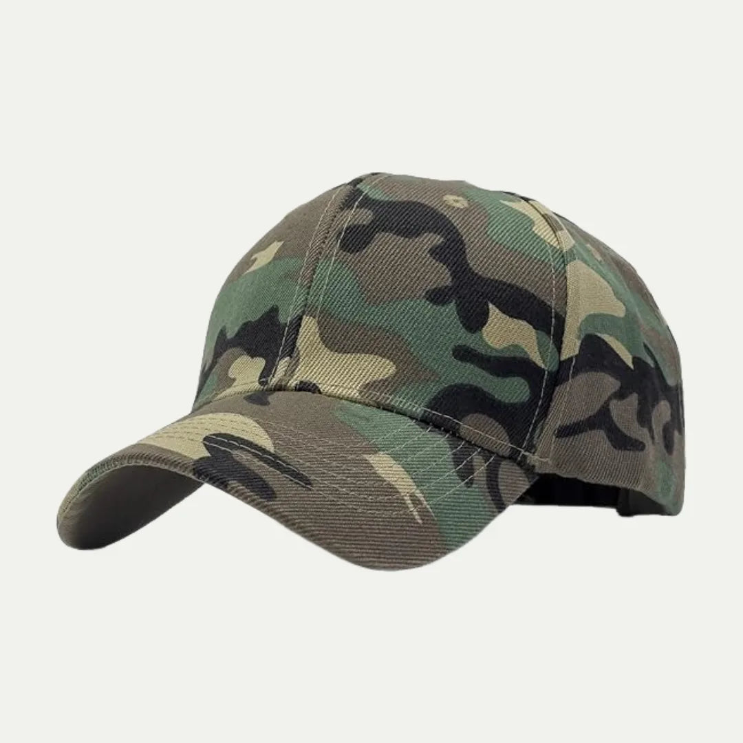 green camouflage baseball cap front product image