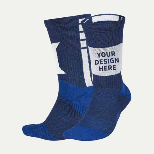custom logo crew sock blue