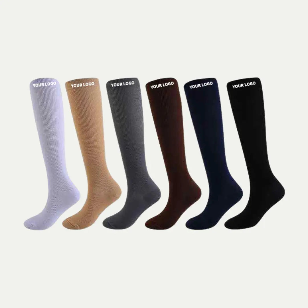custom logo knee high compression sock color options