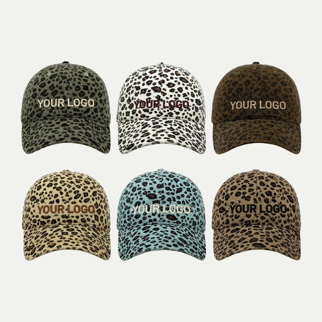 custom leopard print dad hats collection
