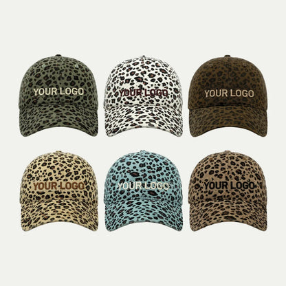 custom leopard print dad hats collection