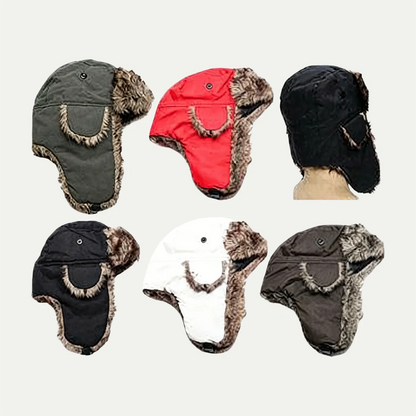 earflap beanies with fur lining in different colors