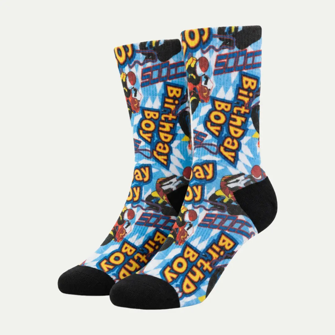colorful custom printed crew sock design