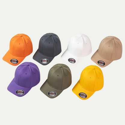 blank stretch fit baseball hats in multiple colors