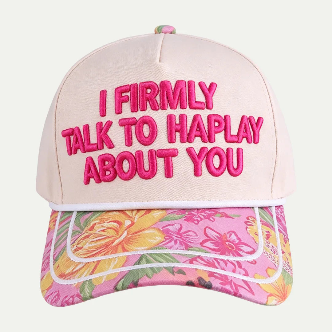 cream custom embroidered rope baseball cap front product image