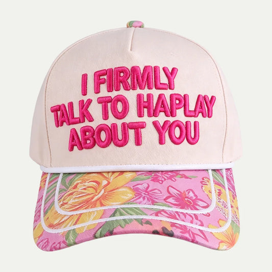 cream custom embroidered rope baseball cap front product image
