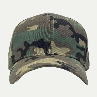 green camouflage baseball cap front product image