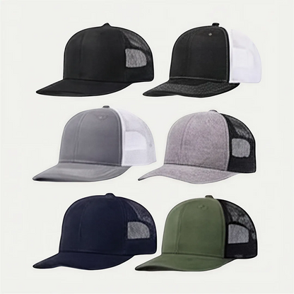 custom heather mesh trucker hats in multiple color options
