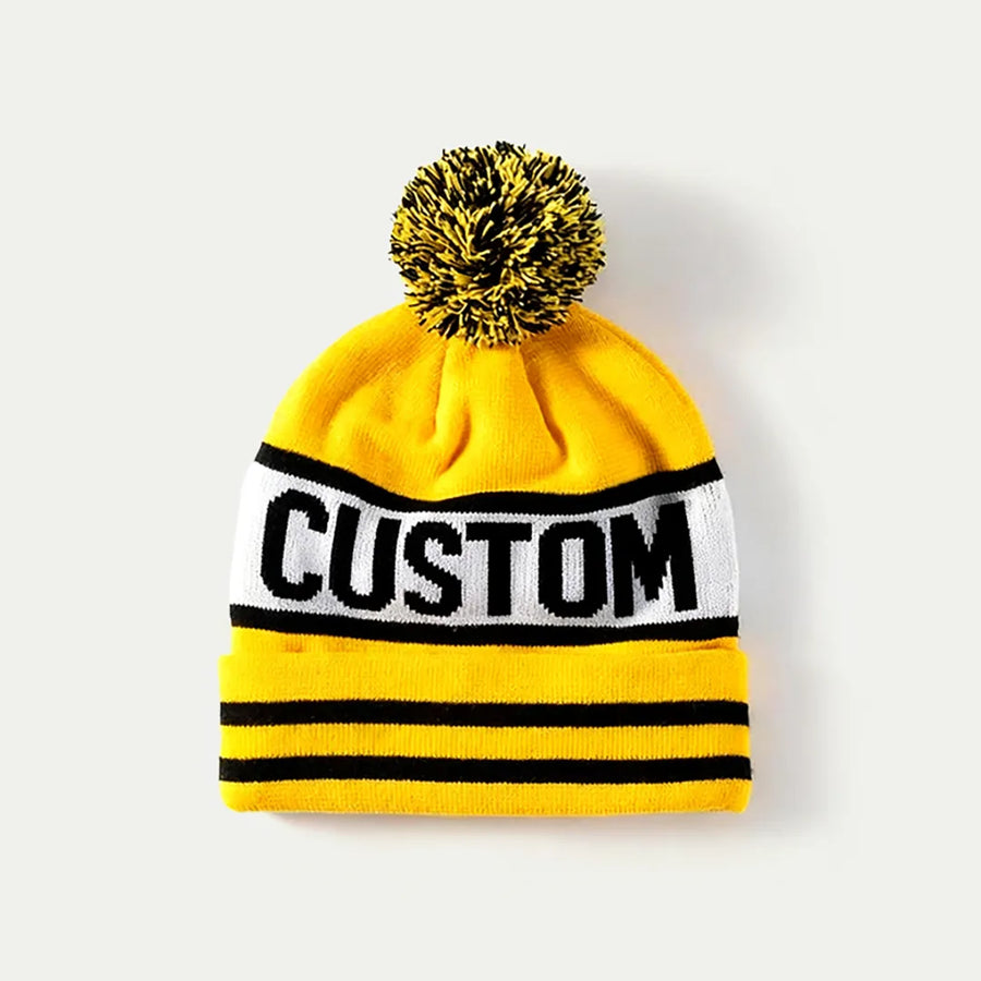 Custom Classic Logo Pom Pom Beanie