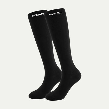 black custom logo knee high compression sock