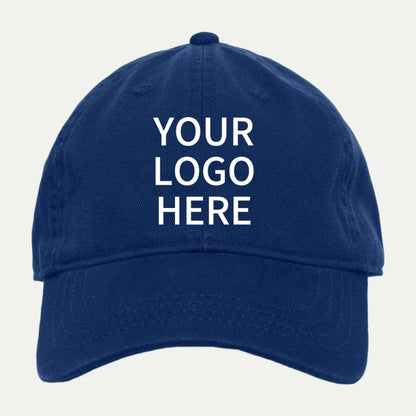 navy custom logo baseball cap front view